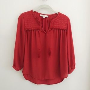 Poppy red boho blouse